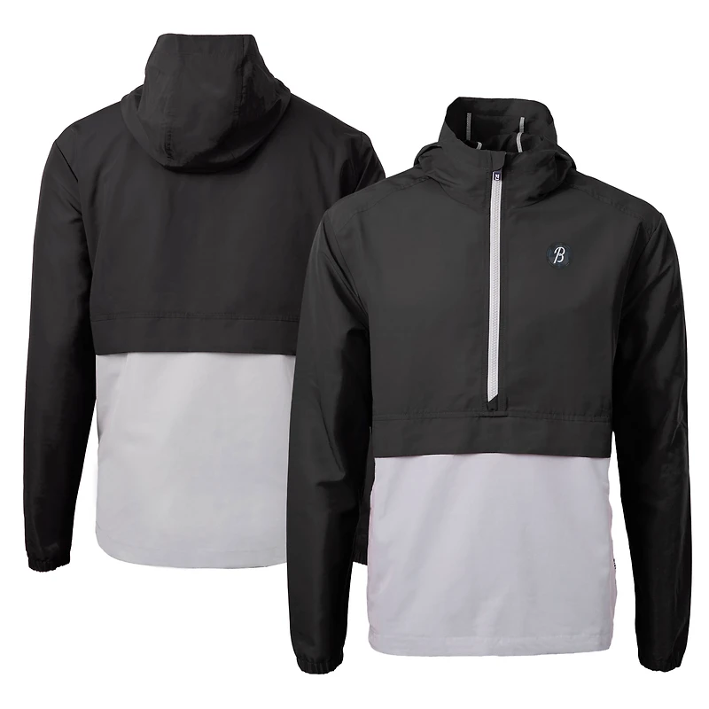 Men's Cutter & Buck Black/Gray Baltimore Orioles City Connect Charter Eco Recycled Half-Zip Anorak Jacket