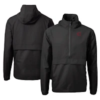 Men's Cutter & Buck Black Cincinnati Reds City Connect Charter Eco Recycled Half-Zip Anorak Jacket