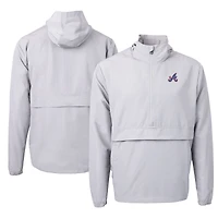 Men's Cutter & Buck Gray Atlanta Braves City Connect Charter Eco Recycled Half-Zip Anorak Jacket
