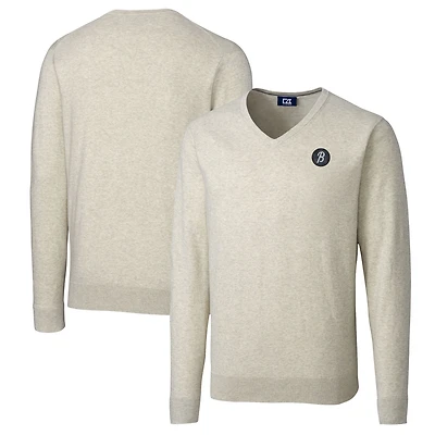 Men's Cutter & Buck  Oatmeal Baltimore Orioles City Connect Lakemont Tri-Blend V-Neck Pullover Sweater