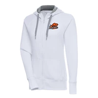Women's Antigua White Bucknell Bison Victory Full-Zip Hoodie