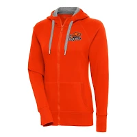 Women's Antigua Orange Bucknell Bison Victory Full-Zip Hoodie