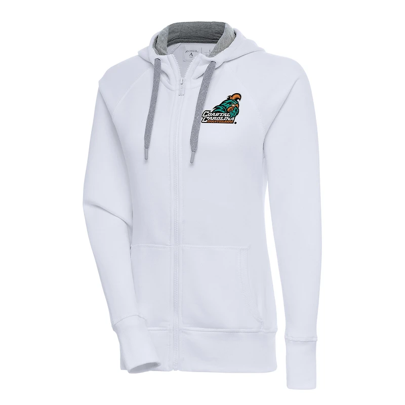 Women's Antigua Coastal Carolina Chanticleers Victory Full-Zip Hoodie
