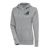 Women's Antigua Heather Gray Coastal Carolina Chanticleers Victory Full-Zip Hoodie