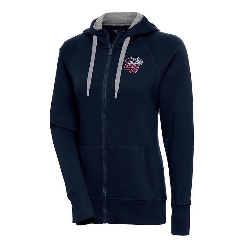 Women's Antigua Navy Liberty Flames Victory Full-Zip Hoodie