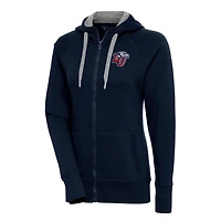 Women's Antigua Navy Liberty Flames Victory Full-Zip Hoodie