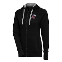 Women's Antigua Black Liberty Flames Victory Full-Zip Hoodie