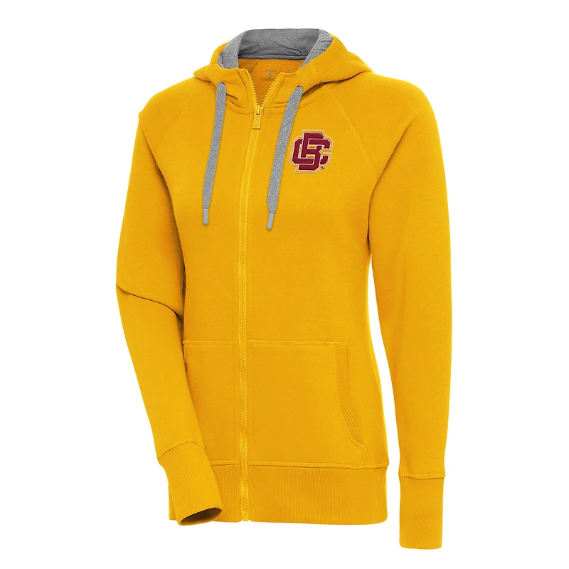 Women's Antigua Gold Bethune-Cookman Wildcats Victory Full-Zip Hoodie