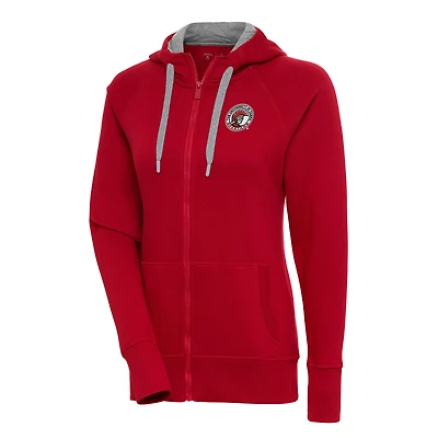 Women's Antigua Red Tampa Spartans Victory Full-Zip Hoodie