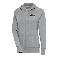 Women's Antigua Heather Gray San Francisco Dons Victory Full-Zip Hoodie