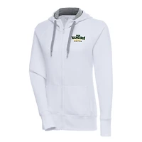 Women's Antigua White San Francisco Dons Victory Full-Zip Hoodie