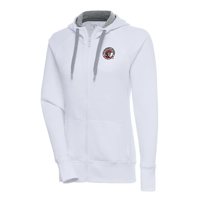Women's Antigua White Tampa Spartans Victory Full-Zip Hoodie