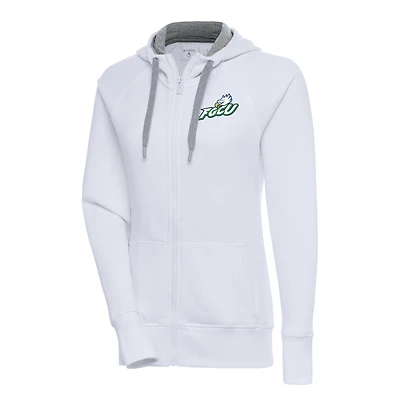 Women's Antigua White Florida Gulf Coast Eagles Victory Full-Zip Hoodie