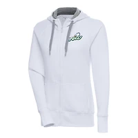 Women's Antigua White Florida Gulf Coast Eagles Victory Full-Zip Hoodie