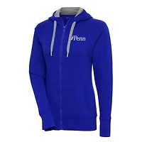 Women's Antigua Royal Pennsylvania Quakers Victory Full-Zip Hoodie