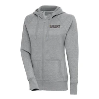 Women's Antigua Heather Gray Lehigh Mountain Hawks Victory Full-Zip Hoodie
