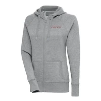Women's Antigua Heather Gray UChicago Maroons Victory Full-Zip Hoodie