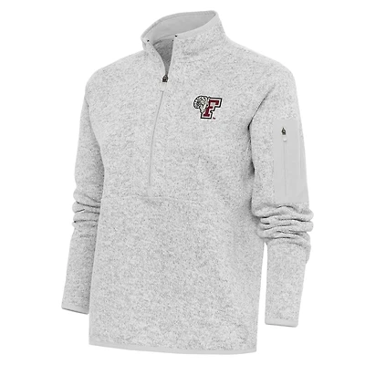 Women's Antigua Heather Gray Fordham Rams Fortune Half-Zip Pullover Top