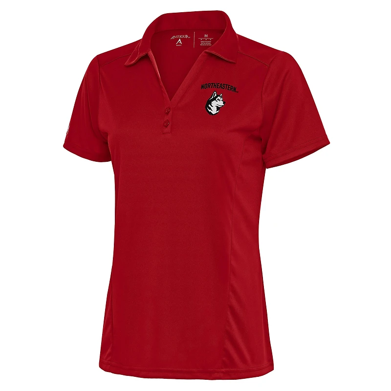 Women's Antigua Red Northeastern Huskies Tribute Polo