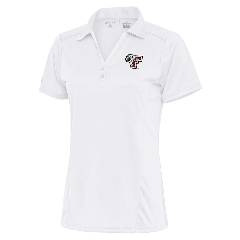 Women's Antigua White Fordham Rams Tribute Polo