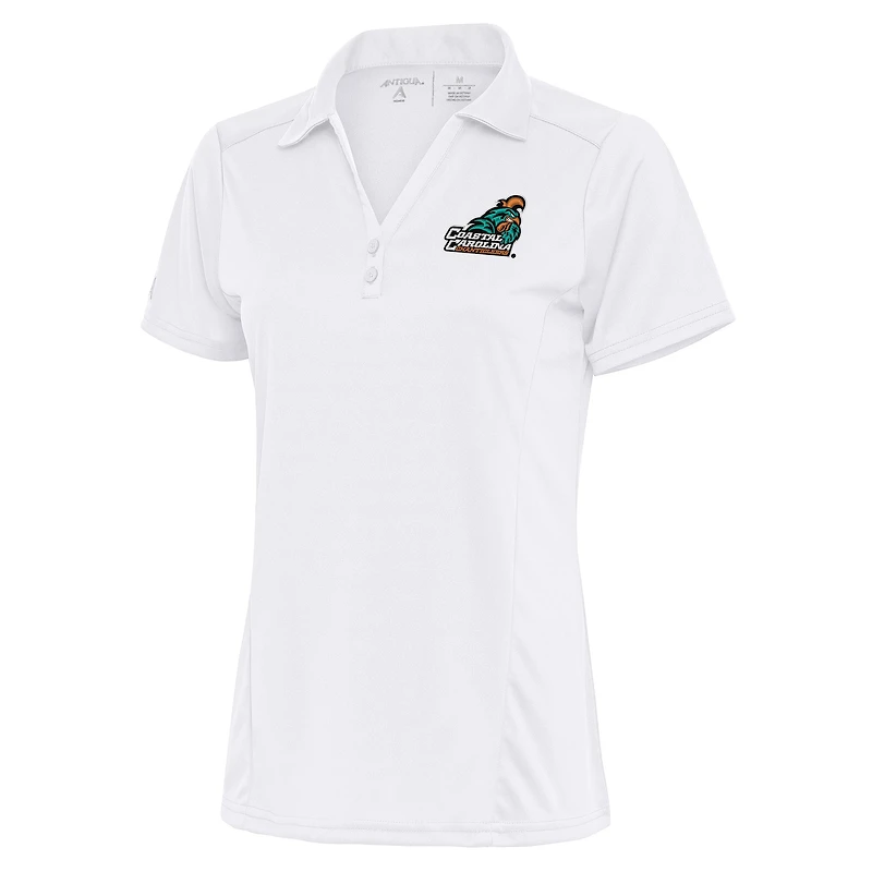 Women's Antigua White Coastal Carolina Chanticleers Tribute Polo