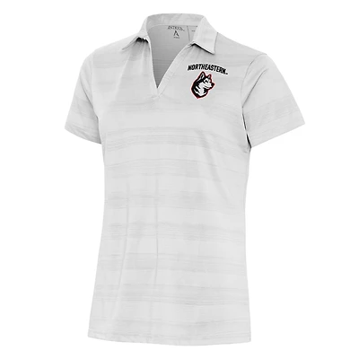 Women's Antigua White Northeastern Huskies Compass Polo