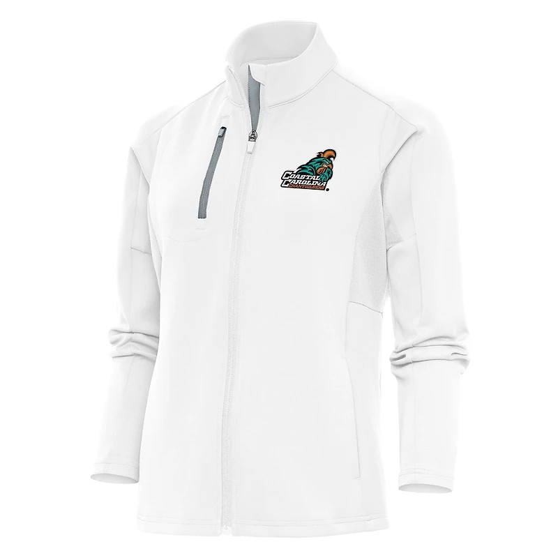 Women's Antigua White Coastal Carolina Chanticleers Generation Full-Zip Jacket