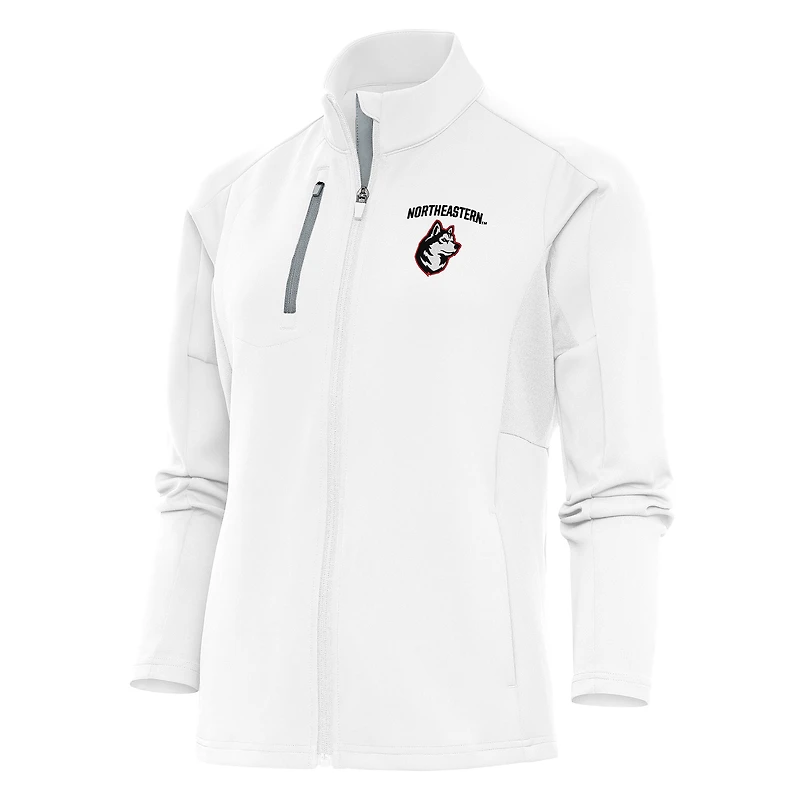 Women's Antigua White Northeastern Huskies Generation Full-Zip Jacket