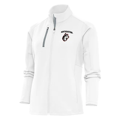 Women's Antigua White Northeastern Huskies Generation Full-Zip Jacket