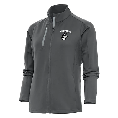 Women's Antigua Pewter Northeastern Huskies Generation Full-Zip Jacket