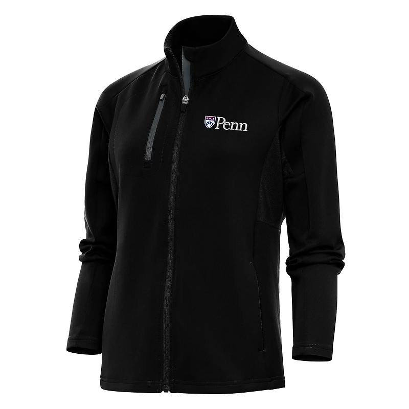 Women's Antigua Black Pennsylvania Quakers Generation Full-Zip Jacket