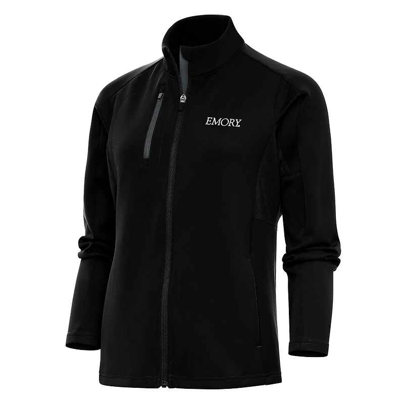 Women's Antigua Black Emory Eagles Generation Full-Zip Jacket