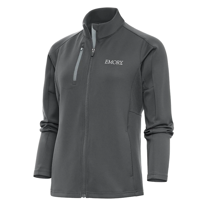 Women's Antigua Pewter Emory Eagles Generation Full-Zip Jacket