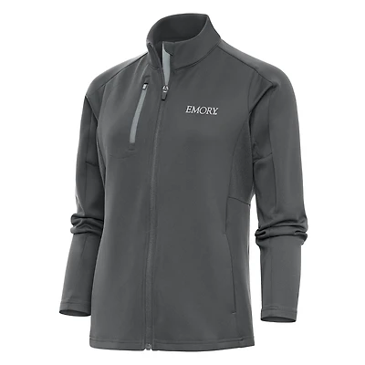 Women's Antigua Pewter Emory Eagles Generation Full-Zip Jacket