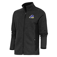 Women's Antigua Heather Black Delaware Fightin' Blue Hens Course Full-Zip Jacket