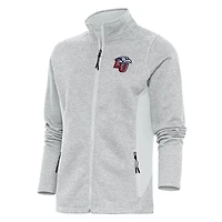 Women's Antigua Gray Liberty Flames Course Full-Zip Jacket