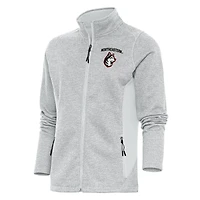 Women's Antigua Gray Northeastern Huskies Course Full-Zip Jacket