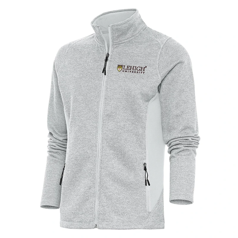Women's Antigua Gray Lehigh Mountain Hawks Course Full-Zip Jacket