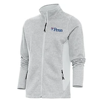 Women's Antigua Gray Pennsylvania Quakers Course Full-Zip Jacket
