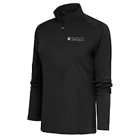 Women's Antigua Charcoal UChicago Maroons Tribute Half-Zip Pullover Top