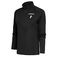 Women's Antigua Charcoal Northeastern Huskies Tribute Half-Zip Pullover Top
