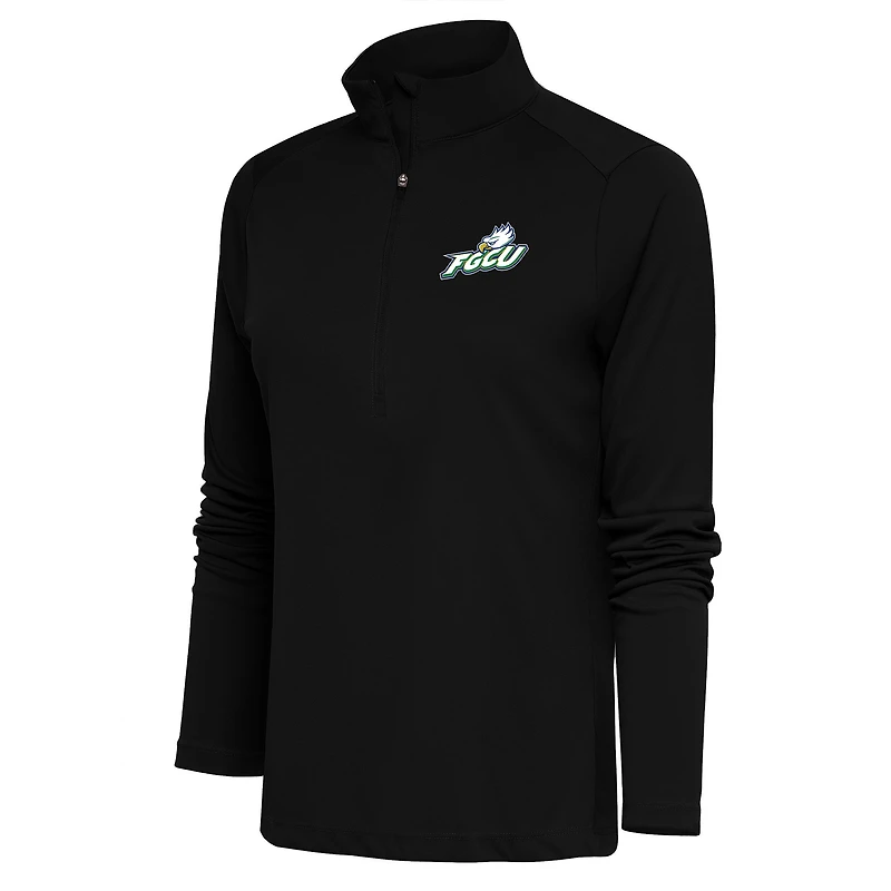 Women's Antigua Black Florida Gulf Coast Eagles Tribute Half-Zip Pullover Top