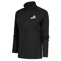 Women's Antigua Charcoal Florida Gulf Coast Eagles Tribute Half-Zip Pullover Top
