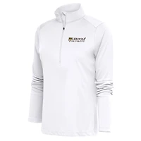 Women's Antigua White Lehigh Mountain Hawks Tribute Half-Zip Pullover Top