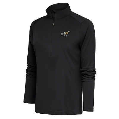 Women's Antigua Charcoal Alabama State Hornets Tribute Half-Zip Pullover Top