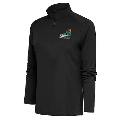 Women's Antigua Charcoal Coastal Carolina Chanticleers Tribute Half-Zip Pullover Top