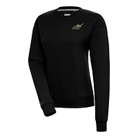 Women's Antigua Black Alabama State Hornets Victory Crewneck Pullover Sweatshirt