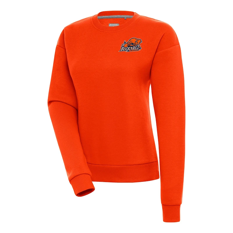 Women's Antigua Bucknell Bison Victory Crewneck Pullover Sweatshirt