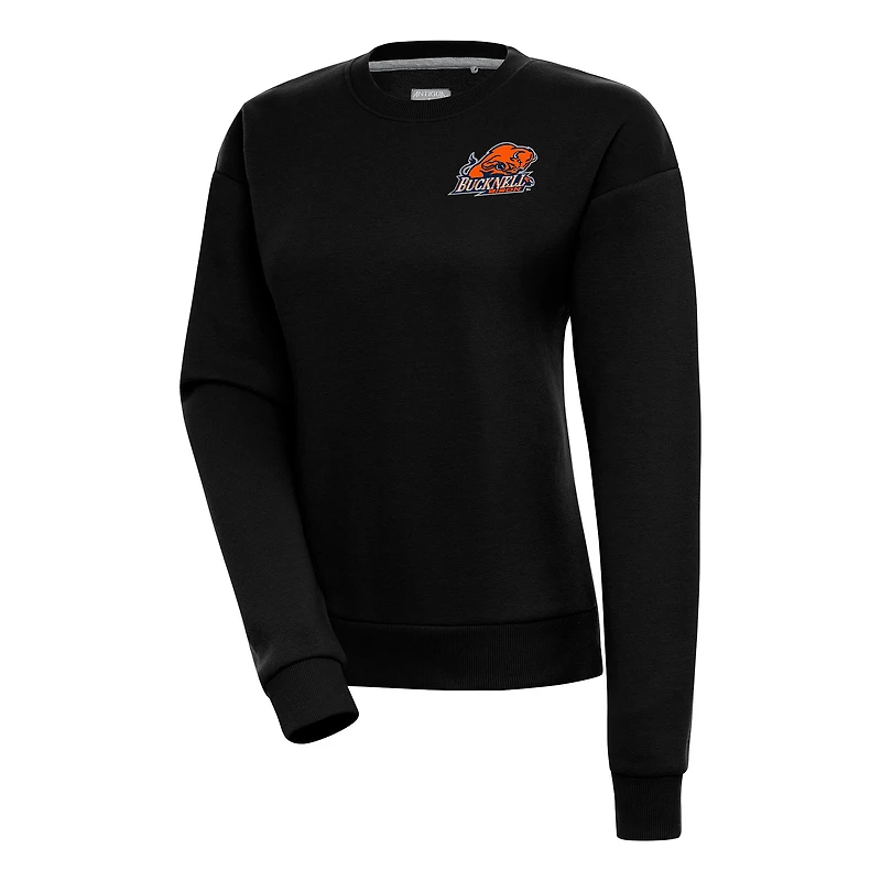 Women's Antigua Bucknell Bison Victory Crewneck Pullover Sweatshirt