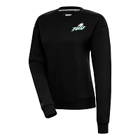 Women's Antigua Black Florida Gulf Coast Eagles Victory Crewneck Pullover Sweatshirt
